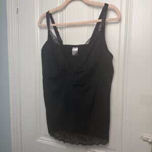 Breezies Soft Support Lace Camisole Bra Womens 2X Black NWOT Intimates